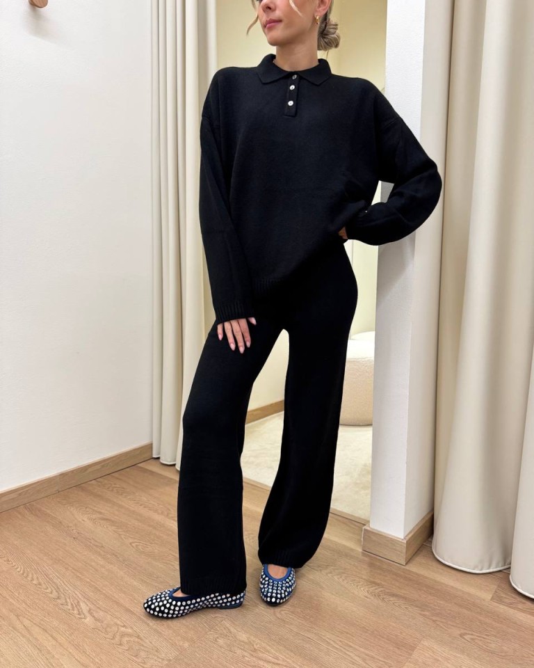 Completo maglia polo e pantalone nero HaveOne Shop Online Completo maglia polo e pantalone nero HaveOne