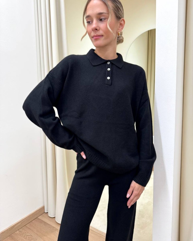 Completo maglia polo e pantalone nero HaveOne Shop Online Completo maglia polo e pantalone nero HaveOne