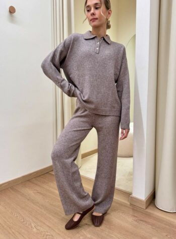 Shop Online Completo maglia polo e pantalone tortora HaveOne