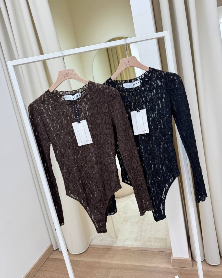 Body pizzo semitrasparente moro HaveOne Shop Online Body pizzo semitrasparente moro HaveOne