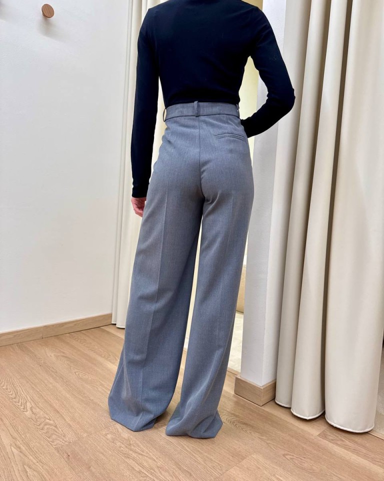 Pantalone palazzo grigio HaveOne Shop Online Pantalone palazzo grigio HaveOne