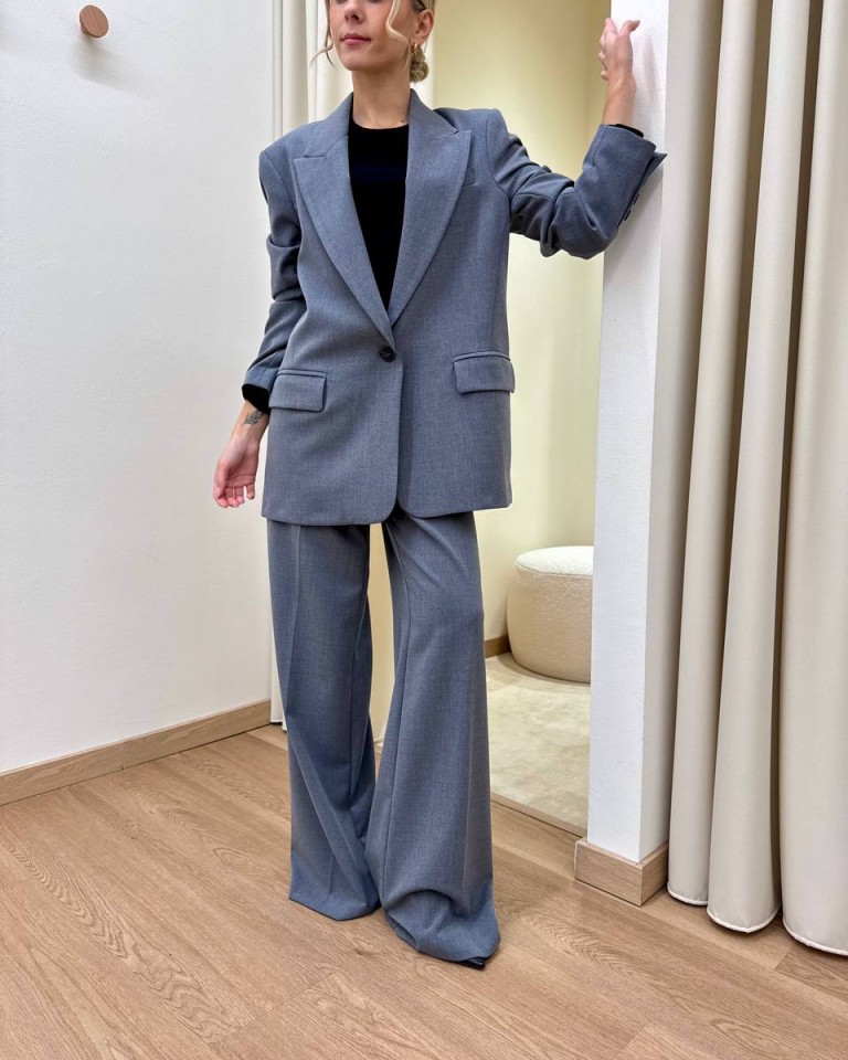 Pantalone palazzo grigio HaveOne Shop Online Pantalone palazzo grigio HaveOne