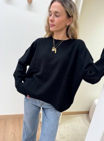Shop Online Maglione in lana over nero Vicolo