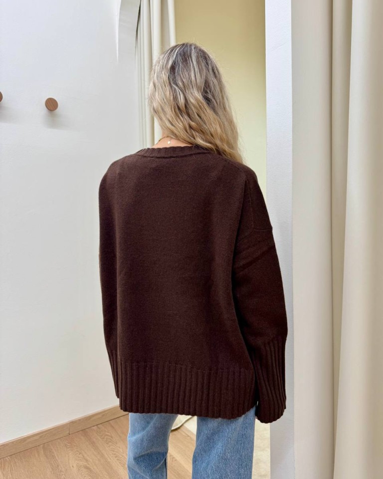 Maglione in lana over moro Vicolo Shop Online Maglione in lana over moro Vicolo