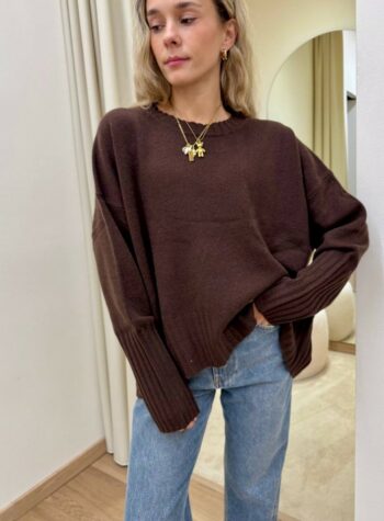 Shop Online Maglione in lana over moro Vicolo