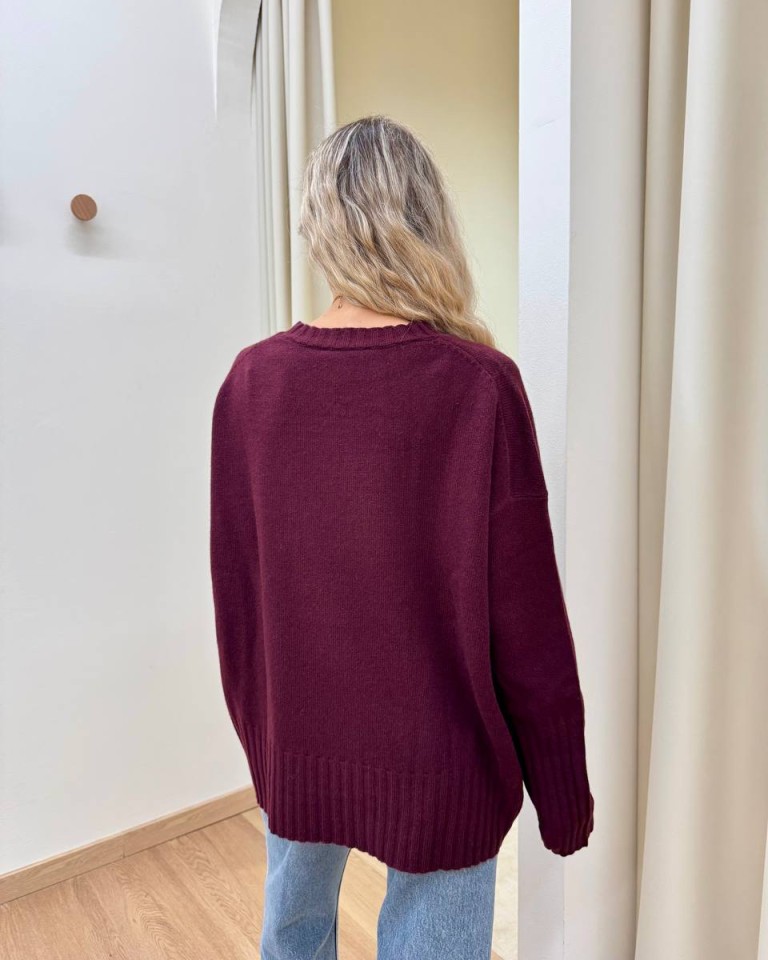 Maglione in lana over bordeaux Vicolo Shop Online Maglione in lana over bordeaux Vicolo
