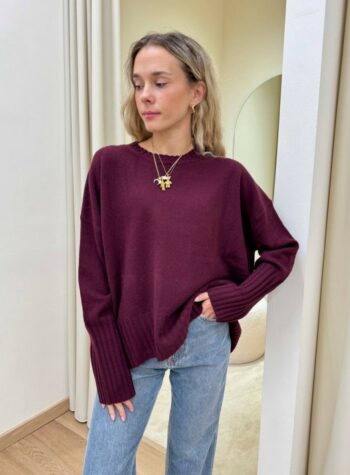 Shop Online Maglione in lana over bordeaux Vicolo