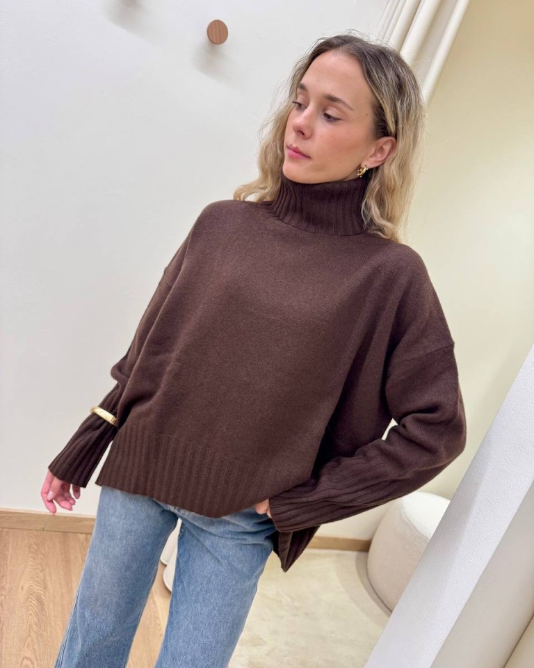 Maglione over pura lana moro Vicolo Shop Online Maglione over pura lana moro Vicolo