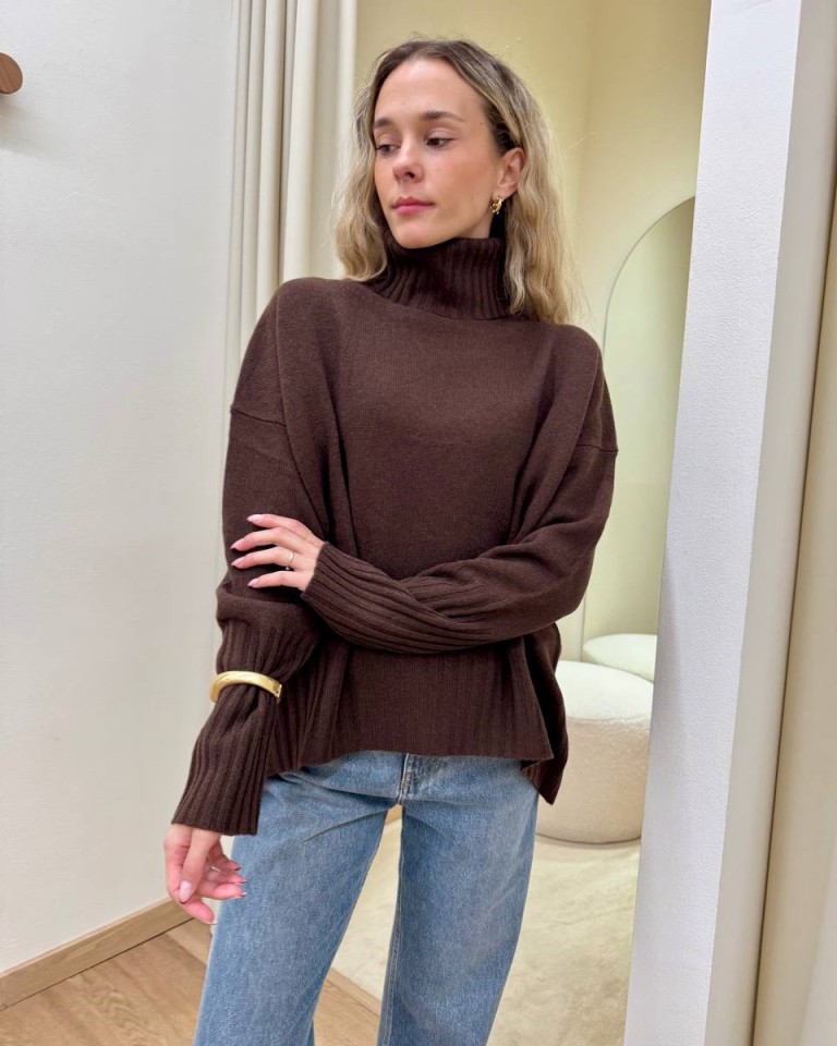 Maglione over pura lana moro Vicolo Shop Online Maglione over pura lana moro Vicolo