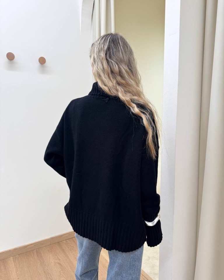 Maglione over pura lana nero Vicolo Shop Online Maglione over pura lana nero Vicolo