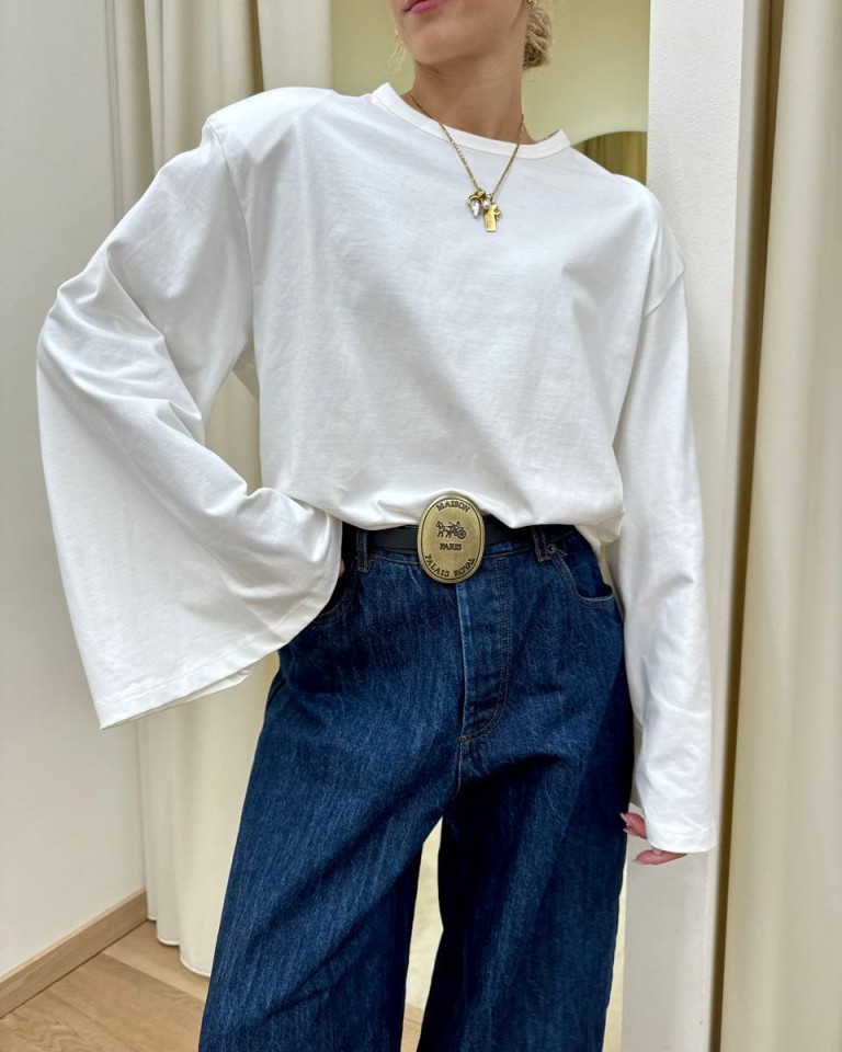 Maglia manica ampissima spalle imbottite panna Vicolo Shop Online Maglia manica ampissima spalle imbottite panna Vicolo