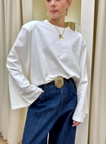 Shop Online Maglia manica ampissima spalle imbottite panna Vicolo