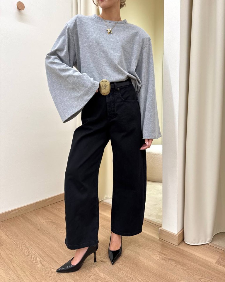 Maglia manica ampissima spalle imbottite grigia Vicolo Shop Online Maglia manica ampissima spalle imbottite grigia Vicolo