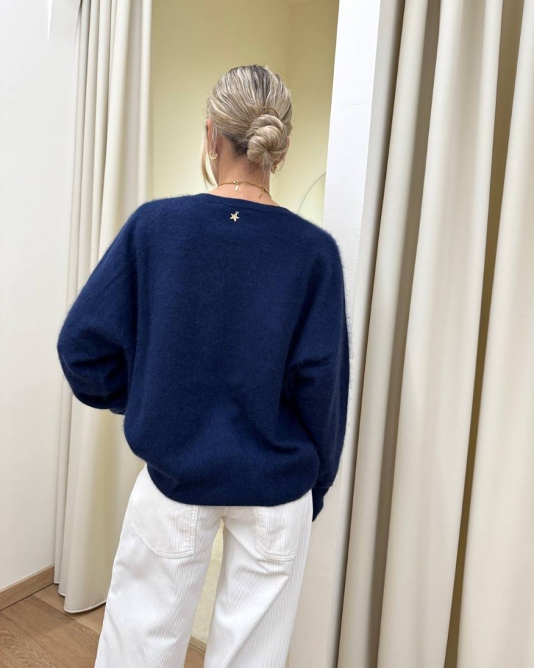 Maglione over scollo a V blu Souvenir Shop Online Maglione over scollo a V blu Souvenir