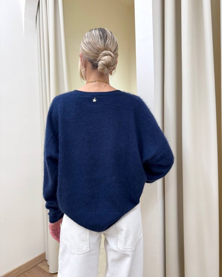 Maglione over scollo a V blu Souvenir Shop Online Maglione over scollo a V blu Souvenir