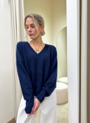Shop Online Maglione over scollo a V blu Souvenir