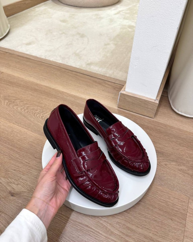 Mocassino Cinzia pelle laccata prugna Ovyè Shop Online Mocassino Cinzia pelle laccata prugna Ovyè