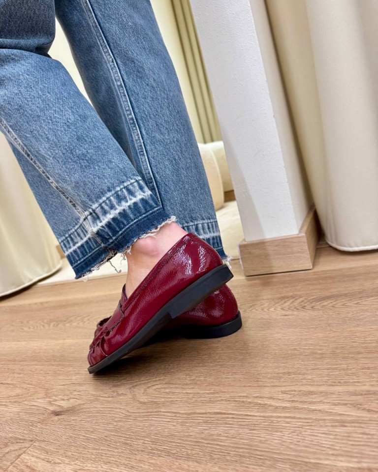 Mocassino Cinzia pelle laccata prugna Ovyè Shop Online Mocassino Cinzia pelle laccata prugna Ovyè