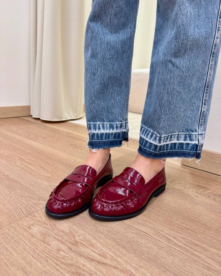 Mocassino Cinzia pelle laccata prugna Ovyè Shop Online Mocassino Cinzia pelle laccata prugna Ovyè
