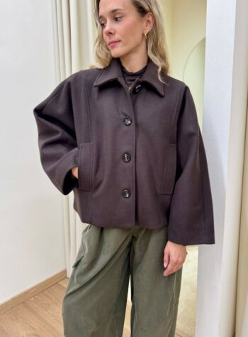 Shop Online Cappotto corto maniche pipistrello moro Souvenir