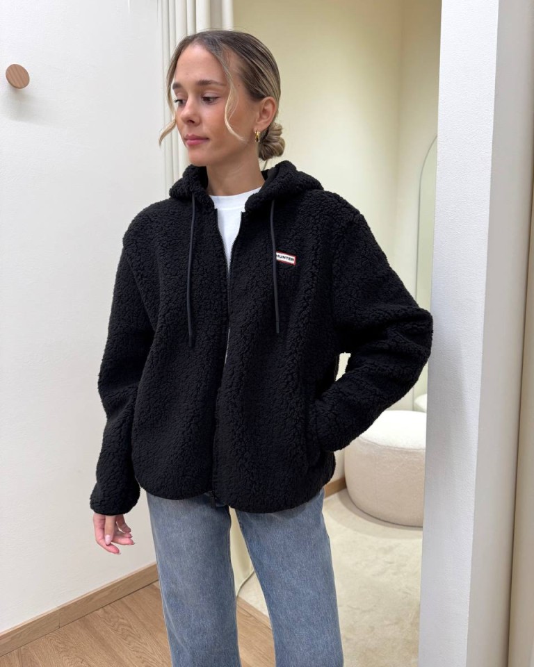 Felpa Bonelle borg fleece nera HUNTER Shop Online Felpa Bonelle borg fleece nera HUNTER