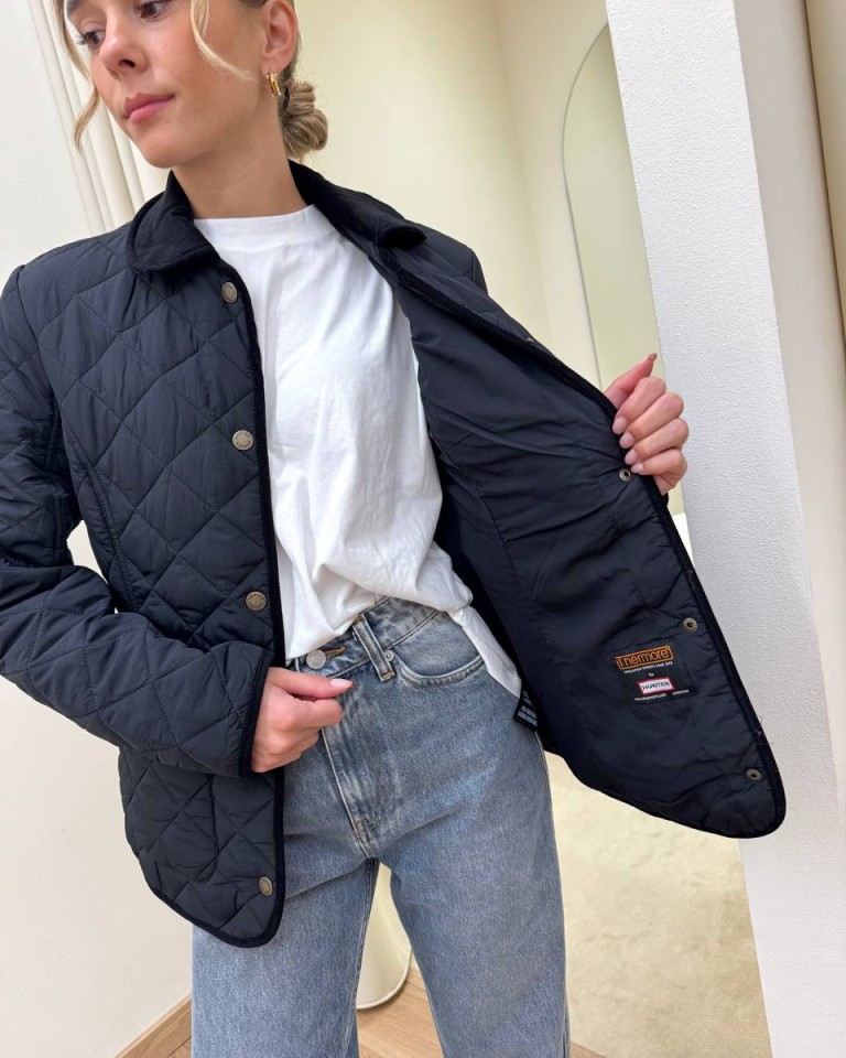 Piumino leggero trapuntato nero HUNTER Shop Online Piumino leggero trapuntato nero HUNTER