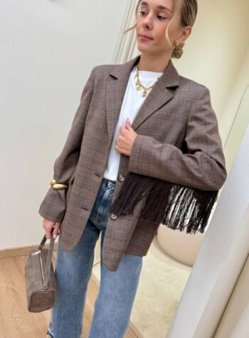 Shop Online Giacca principe di Galles moro con frange Susy Mix