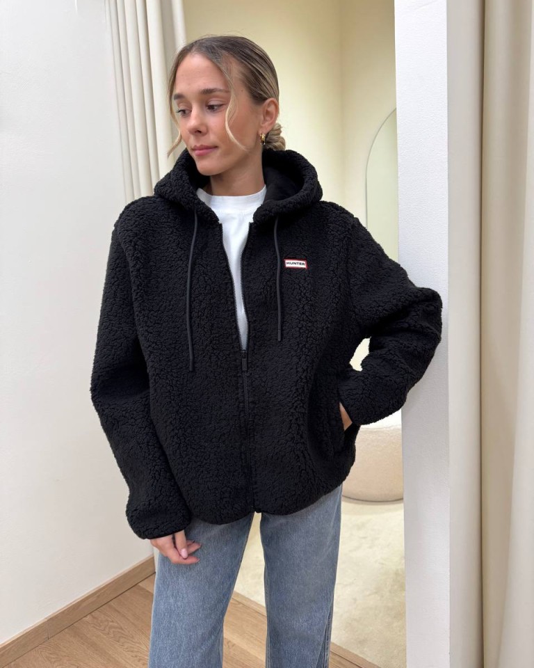 Felpa Bonelle borg fleece nera HUNTER Shop Online Felpa Bonelle borg fleece nera HUNTER