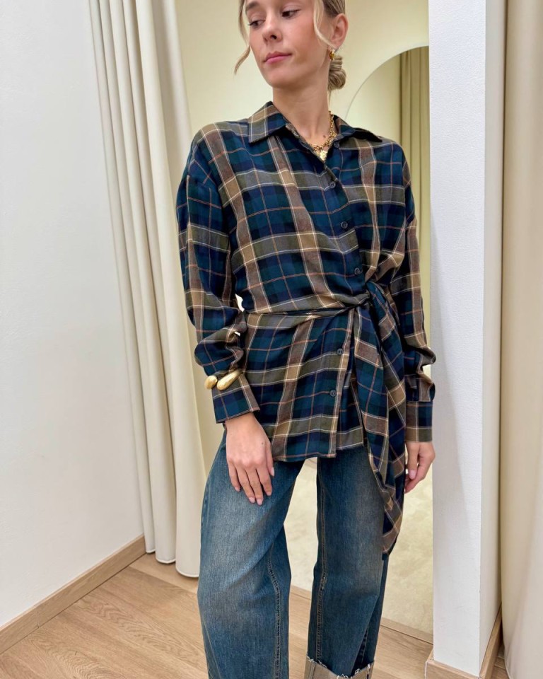 Camicia check con nodo ottanio Susy Mix Shop Online Camicia check con nodo ottanio Susy Mix