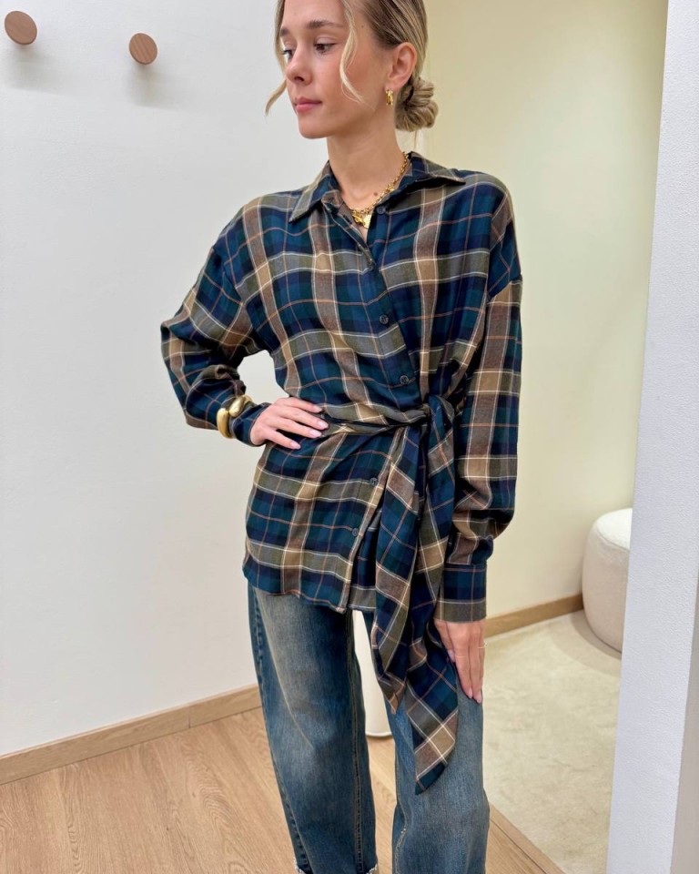Camicia check con nodo ottanio Susy Mix Shop Online Camicia check con nodo ottanio Susy Mix