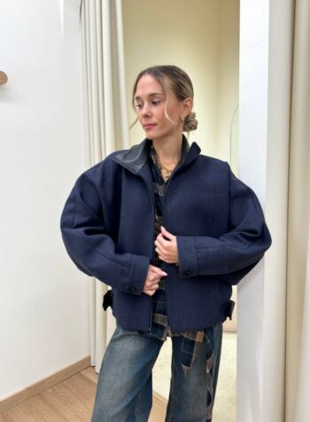 Shop Online Giacca maniche pipistrello color denim Souvenir