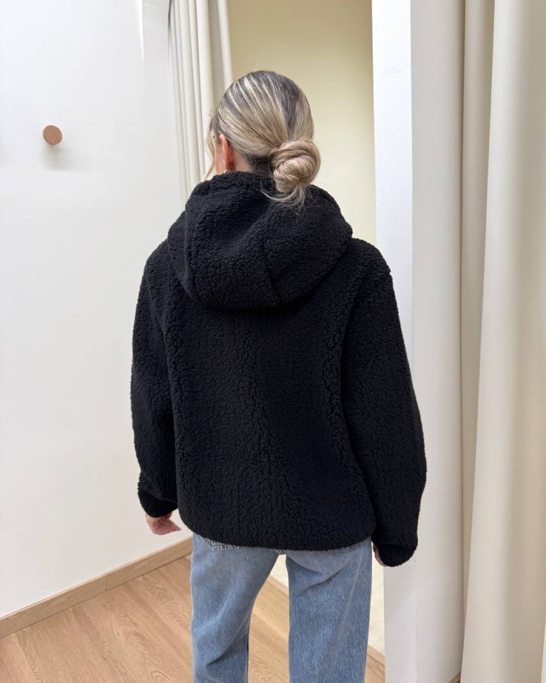 Felpa Bonelle borg fleece nera HUNTER Shop Online Felpa Bonelle borg fleece nera HUNTER