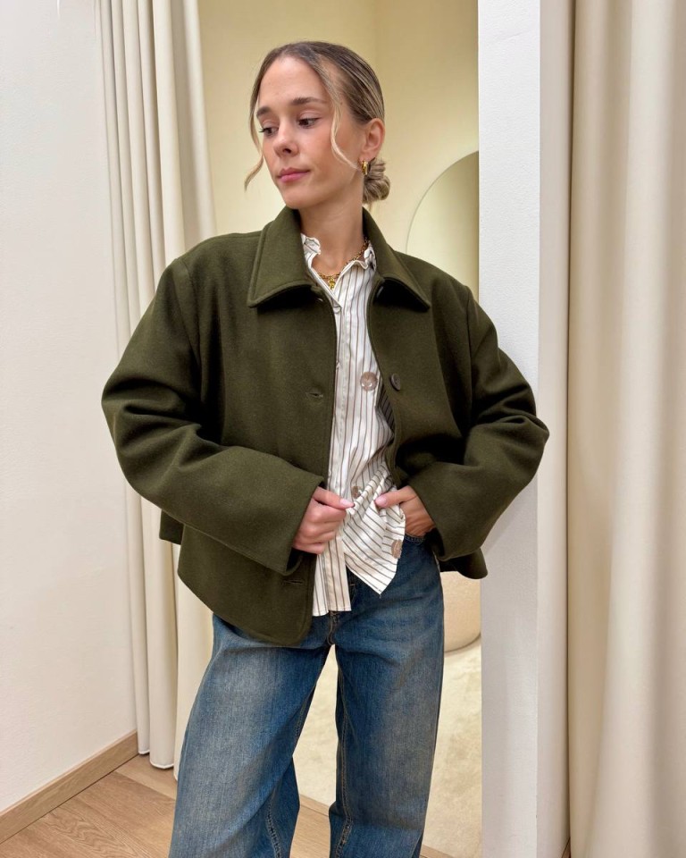 Cappotto corto over verde militare Tensione In Shop Online Cappotto corto over verde militare Tensione In