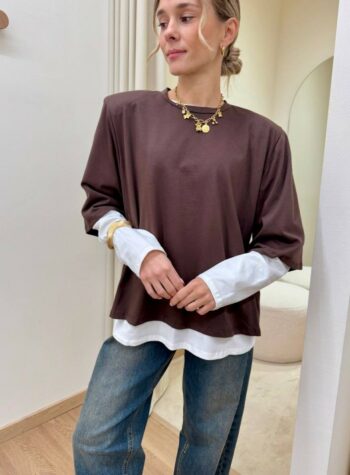 Shop Online T-shirt e maglia doppia bianca e moro Susy Mix