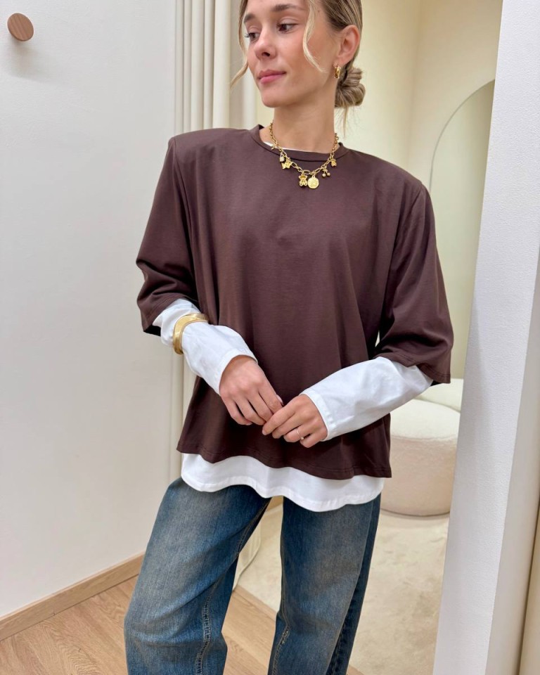 T-shirt e maglia doppia bianca e moro Susy Mix Shop Online T-shirt e maglia doppia bianca e moro Susy Mix