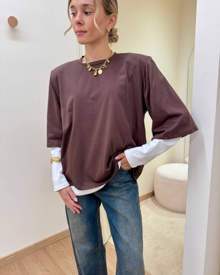 T-shirt e maglia doppia bianca e moro Susy Mix Shop Online T-shirt e maglia doppia bianca e moro Susy Mix