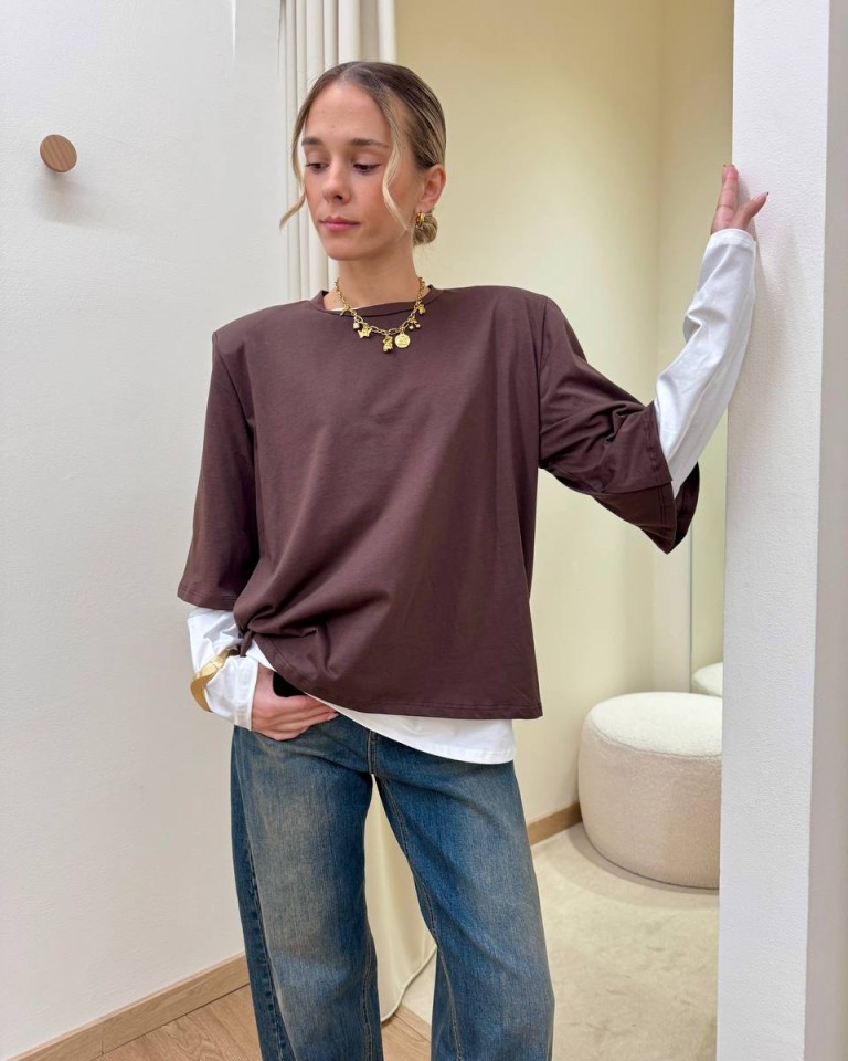 T-shirt e maglia doppia bianca e moro Susy Mix Shop Online T-shirt e maglia doppia bianca e moro Susy Mix