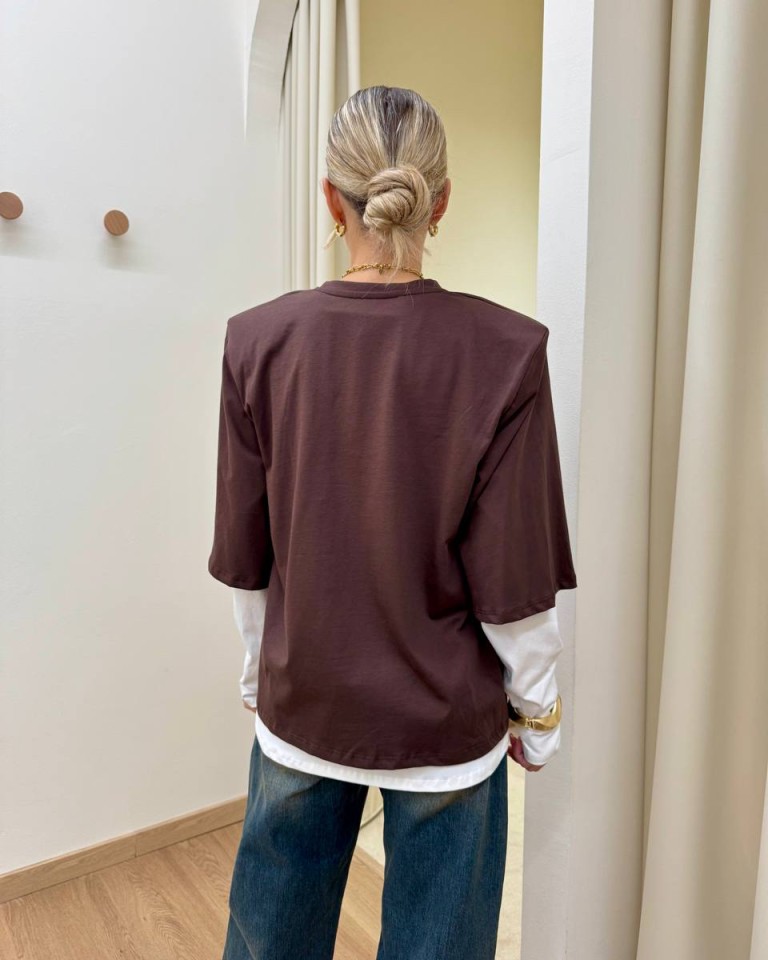T-shirt e maglia doppia bianca e moro Susy Mix Shop Online T-shirt e maglia doppia bianca e moro Susy Mix