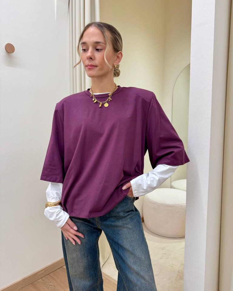 T-shirt e maglia doppia bianca e vino Susy Mix Shop Online T-shirt e maglia doppia bianca e vino Susy Mix