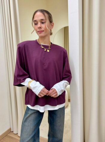 Shop Online T-shirt e maglia doppia bianca e vino Susy Mix