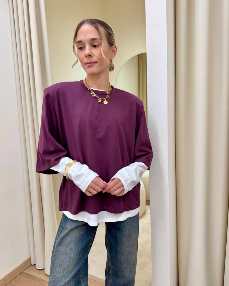 T-shirt e maglia doppia bianca e vino Susy Mix Shop Online T-shirt e maglia doppia bianca e vino Susy Mix