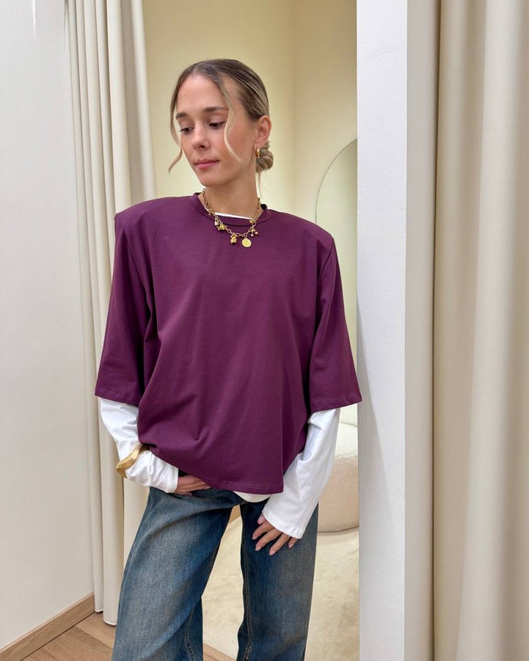 T-shirt e maglia doppia bianca e vino Susy Mix Shop Online T-shirt e maglia doppia bianca e vino Susy Mix