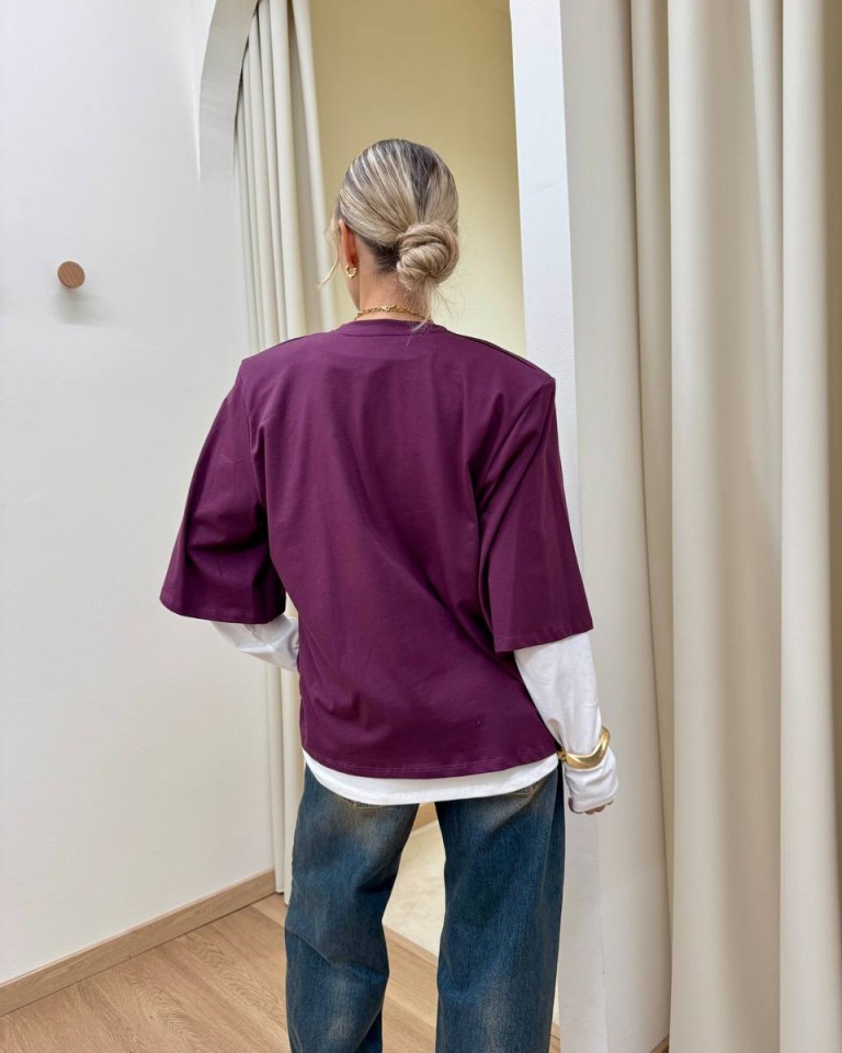 T-shirt e maglia doppia bianca e vino Susy Mix Shop Online T-shirt e maglia doppia bianca e vino Susy Mix
