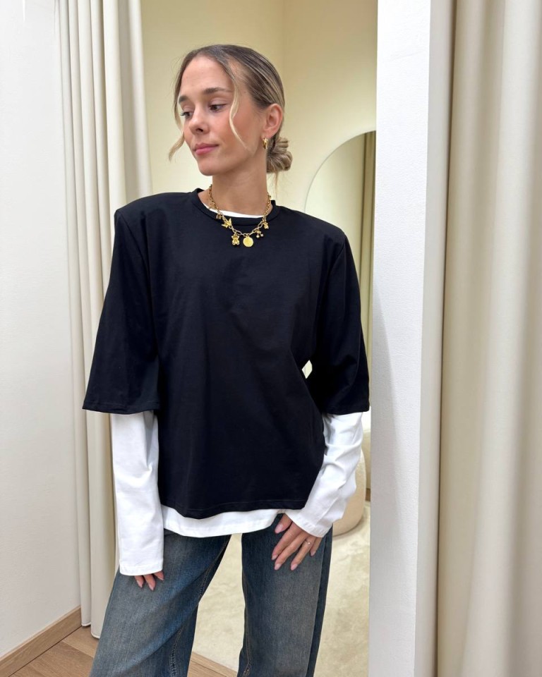 T-shirt e maglia doppia bianca e nera Susy Mix Shop Online T-shirt e maglia doppia bianca e nera Susy Mix