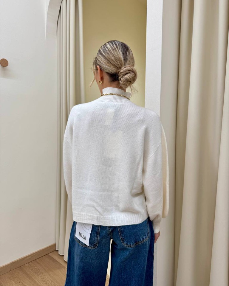 Maglione manica palloncino burro HaveOne Shop Online Maglione manica palloncino burro HaveOne
