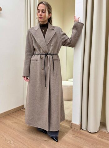 Shop Online Cappotto Hand Made lungo con cinturino tortora HaveOne