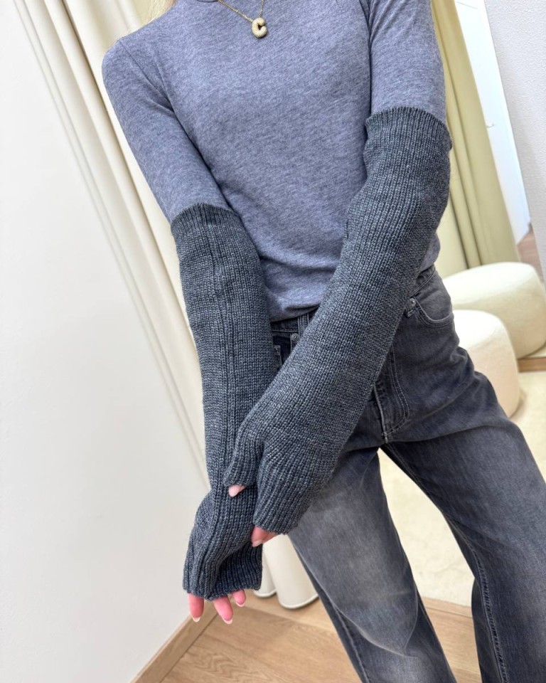 Manicotti in maglia grigio antracite HaveOne Shop Online Manicotti in maglia grigio antracite HaveOne