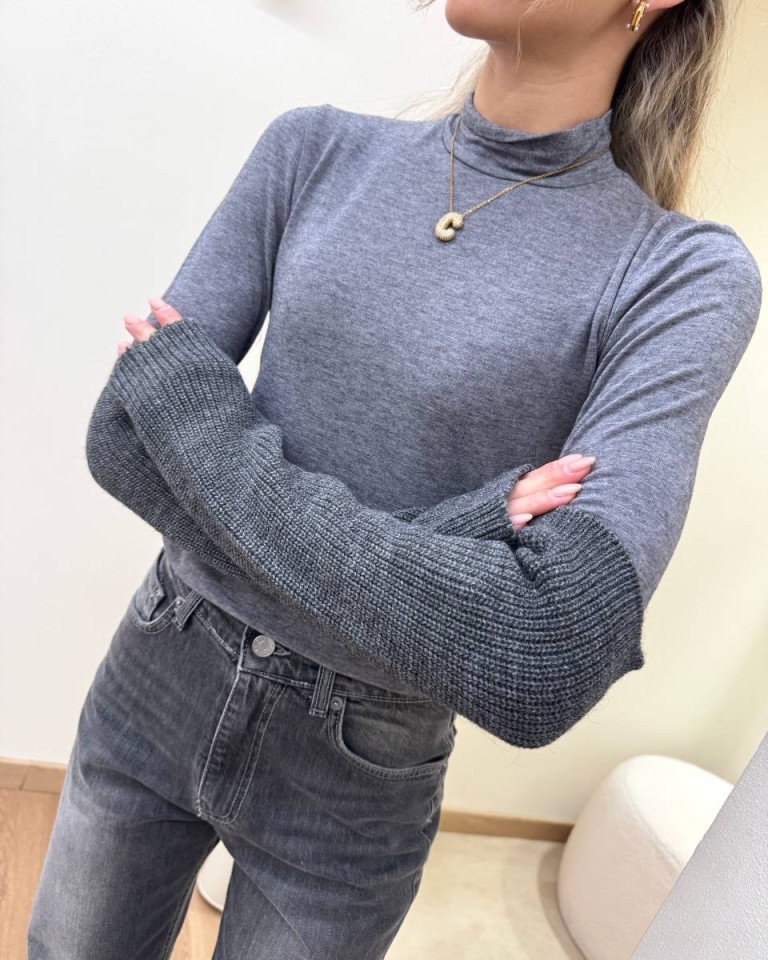 Manicotti in maglia grigio antracite HaveOne Shop Online Manicotti in maglia grigio antracite HaveOne