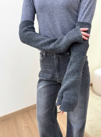 Shop Online Manicotti in maglia grigio antracite HaveOne