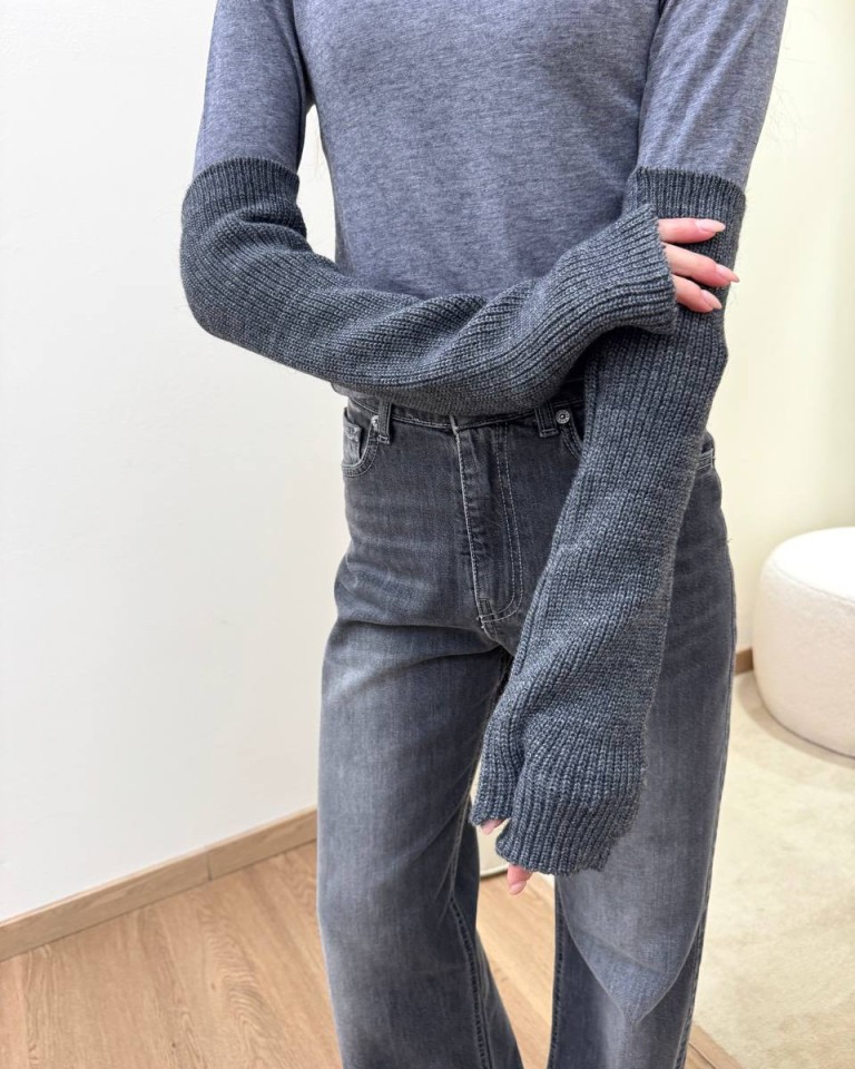 Manicotti in maglia grigio antracite HaveOne Shop Online Manicotti in maglia grigio antracite HaveOne